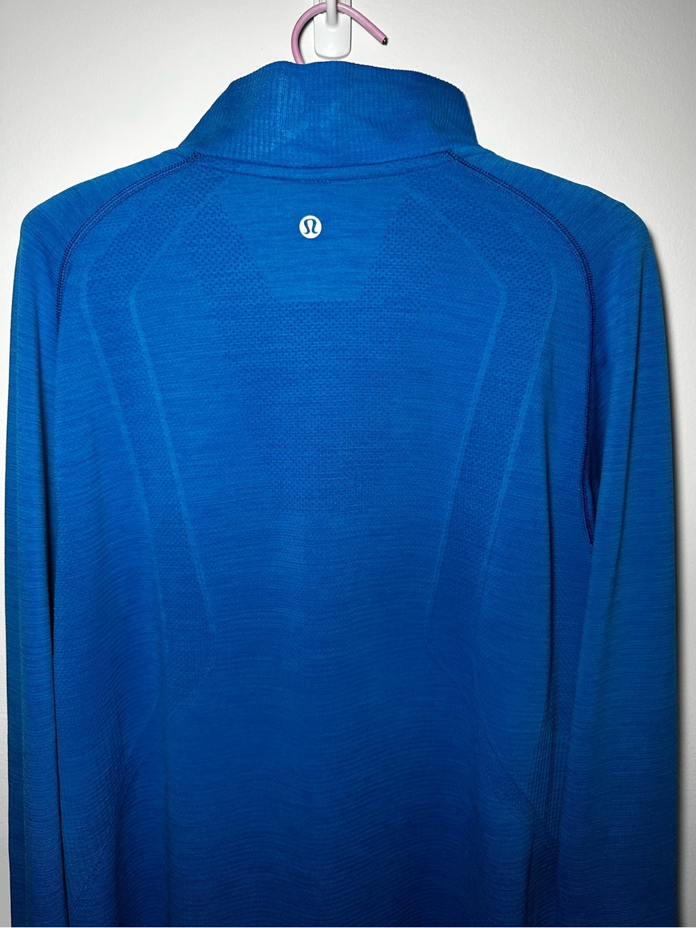 Lululemon Mens Medium Metal Vent Tech Long Sleeve 1/4 Zip Pullover Running Blue - Picture 4 of 13